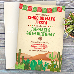 Mexican Desert Cinco de Mayo party invitation