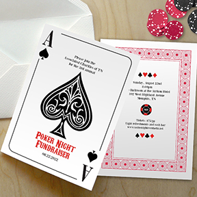 Ace of Spades Playing Card, Poker, Casino Night Invitation