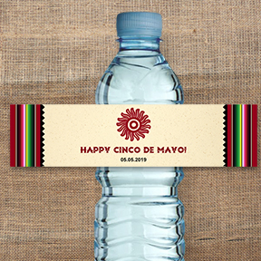 Mexican Serape water bottle label