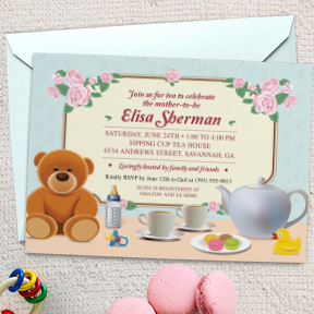 Tea Party baby shower invitation