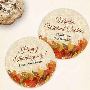 Autumn Leaves Edge Fall Thanksgiving Labels