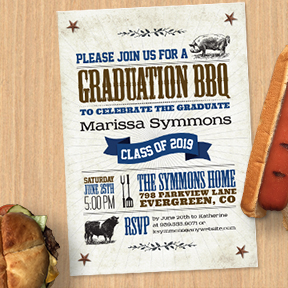 BBQ Graduation Party Invitation and Announcement