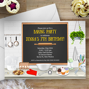 Kitchen Baking Cooking Birthday Party Invitation