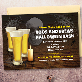 Boos and Brews halloween party invitation