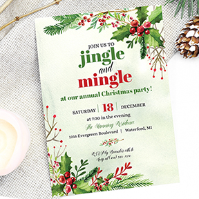Jingle and Mingle Christmas party invitation