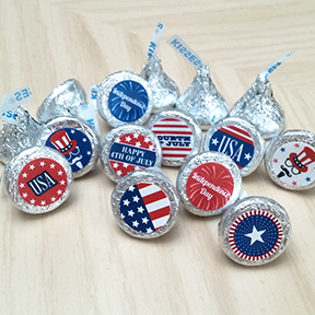 Independence Day Hershey Kiss labels
