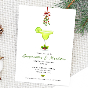 Margaritas and Mistletoe Christmas party invitation