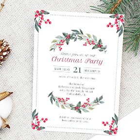 Mistletoe and Holly Christmas party invitation