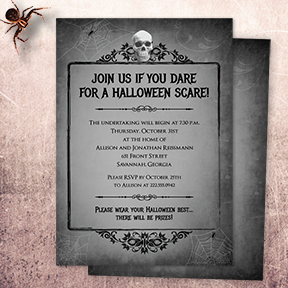 Skull Frame Halloween party invitation