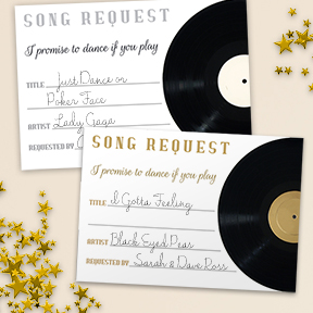Vintage Vinyl Song Request Card