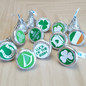 St Patrick's Day Hershey Kiss labels