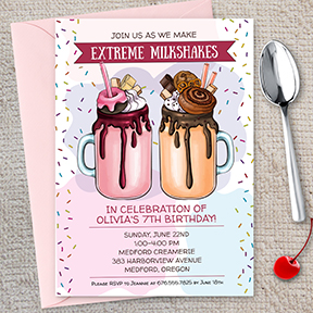 Extreme Milkshakes Birthday Party Invitation