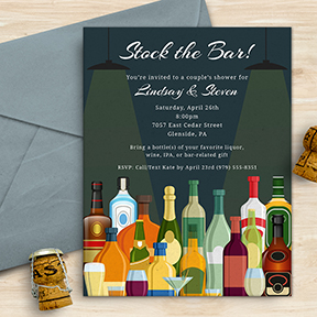 Stock the Bar Party, Shower, Housewarming Invitation