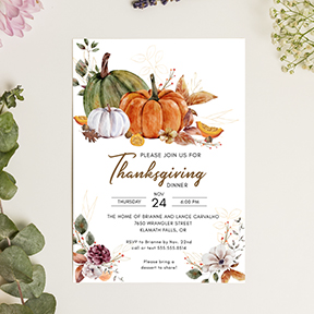 Rustic Thanksgiving Friendsgiving Autumn Party Printable Invitation