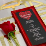 Valentine's Day Rose Heart Menu card