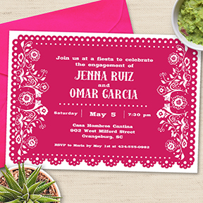 Papel Picado Cinco de Mayo Engagement Party Invitation