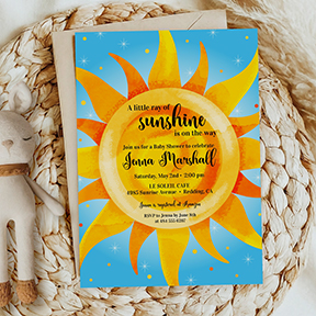 A Ray of Sunshine Baby Shower, Baby Sprinkle Invitation