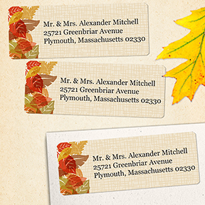 Watercolor Autumn Leaves Thanksgiving Printable Return Address Labels