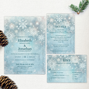 Winter Wonderland Snowflake Wedding Stationery Templates